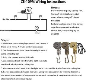 img 1 attached to 🔘 Premium Zing Ear ZE-109M Metal Ceiling Fan Light Switch for Hunter Fans (2 Pack)