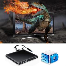 img 2 attached to High-Speed External Blu Ray CD DVD Drive: 3D, USB 3.0 Burner Reader Slim BD CD DVD RW ROM Writer Player for iMac PC Laptop