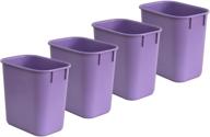 🗑️ acrimet wastebasket bin 13qt (plastic) (purple color) (set of 4) - stylish and durable garbage bins for home or office logo