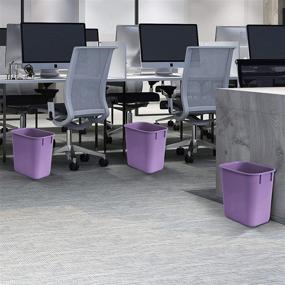 img 1 attached to 🗑️ Acrimet Wastebasket Bin 13QT (Plastic) (Purple Color) (Set of 4) - Stylish and Durable Garbage Bins for Home or Office