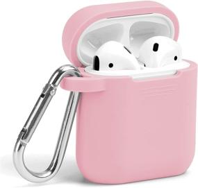 img 4 attached to 🔌 Беспроводной чехол для зарядки AirPods - GMYLE силиконовый защитный ударопрочный чехол с брелоком - Совместимый с Apple AirPods 2 и 1 - Розовый для малышей.