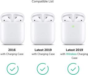 img 3 attached to 🔌 Беспроводной чехол для зарядки AirPods - GMYLE силиконовый защитный ударопрочный чехол с брелоком - Совместимый с Apple AirPods 2 и 1 - Розовый для малышей.