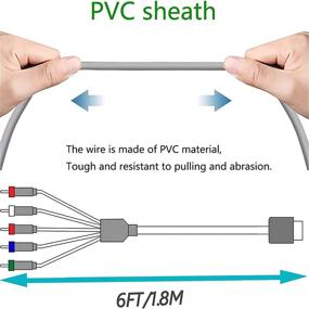 img 1 attached to 🎮 High Definition Ypbpr Cable for Wii - 6FT Audio Video Component Cord Replacement for Nintendo Wii 480P