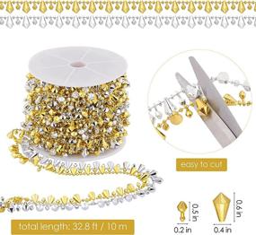 img 3 attached to 33 Feet ADXCO Crystal Bead Garlands: Stunning Christmas Tree Decor in Gold and Silver