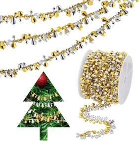 img 4 attached to 33 Feet ADXCO Crystal Bead Garlands: Stunning Christmas Tree Decor in Gold and Silver