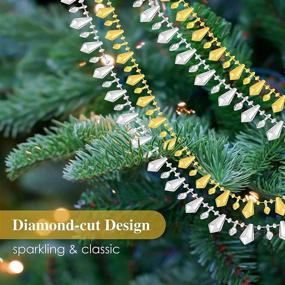 img 2 attached to 33 Feet ADXCO Crystal Bead Garlands: Stunning Christmas Tree Decor in Gold and Silver