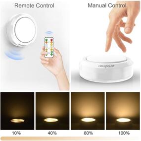 img 1 attached to HOLKPOILOT Puck Lights with Remote Control for Improved Visibility, Battery Operated Under Cabinet Lighting, Wireless Stick On Kitchen Cabinet Lights - White (4pack)