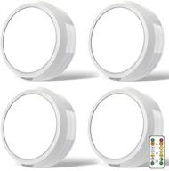holkpoilot puck lights with remote control for improved visibility, battery operated under cabinet lighting, wireless stick on kitchen cabinet lights - white (4pack) logo