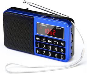 img 4 attached to 📻 PRUNUS L-429 SW AM FM Radio: Portable Digital Battery Operated Radio with Neodymium Speaker, Big Button, Auto Save, USB Flash Drive TF Card AUX Input MP3 Player (Blue) – Premium Sound and User-friendly Design!