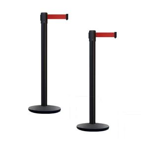 img 4 attached to 🚧 Set of 2 Retractable Belt Barrier Stanchions - CCW for Seamless Crowd Control