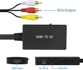 img 2 attached to 🖥 HDMI в RCA конвертер-адаптер для старых телевизоров - Чёрный: Apple TV, Roku, Fire Stick, Xiaomi Mi Box