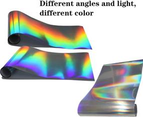 img 3 attached to 🌈 Holographic Silver Adhesive Vinyl Roll 12" x 5ft - Permanent Glossy Rainbow Spectrum Vinyl - Self-adhesive Design - Waterproof - Crafts, Signs, Decals, Stickers, Cups, Cameo