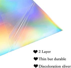 img 1 attached to 🌈 Holographic Silver Adhesive Vinyl Roll 12" x 5ft - Permanent Glossy Rainbow Spectrum Vinyl - Self-adhesive Design - Waterproof - Crafts, Signs, Decals, Stickers, Cups, Cameo