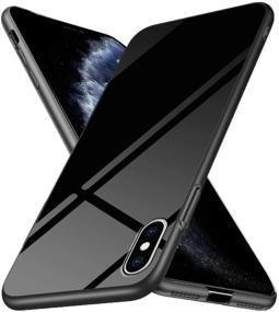 img 1 attached to 📱 Продукт Премиум-стеклянный Чехол Случай для iPhone Xs Max - Узор Лудуан, Антицарапки, Антипадение (Стекло Черное) - Совместимый Чехол