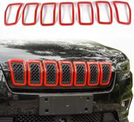 🚘 повысьте стиль своего jeep cherokee kl с помощью красных решетчатых вставок jecar - 2019 2020 комплект облицовки решетки из abs материала логотип