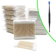 🌿 premium reusable cotton swabs: multifunctional portable silicone cotton buds 1pcs & 1200pcs eco-friendly bamboo cotton swabs logo