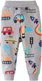img 4 attached to Colorful and Fun: EULLA Cartoon Rainbow Drawstring Sweatpants for Boys