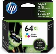 high-yield ink cartridge for hp 64xl tri-color, compatible with hp envy photo 6200, 7100, 7800 series, instant ink eligible - n9j91an логотип