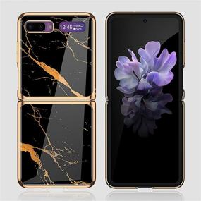 img 2 attached to 📱 LICHIFIT Ultra-Slim Tempered Glass Phone Case for Samsung Galaxy Z Flip - Fashionable Electroplated PC Back Cover with Enhanced Protection