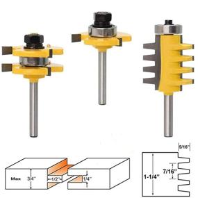 img 4 attached to 🔧 Набор фрезерного инструмента с язычком и пазом - настраиваемый фрезер с хвостовиком 1/4 дюйма в форме буквы "Т" для обработки массивной древесины - резец для деревообработки.