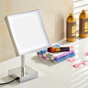 img 3 attached to GURUN 8.5 inch Dimmable LED Lighted Makeup Mirror with 3x Magnification, Touch Control Base for Adjustable Brightness - Chrome Finish M2205D (8.5 inch, Touch)