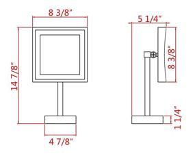 img 2 attached to GURUN 8.5 inch Dimmable LED Lighted Makeup Mirror with 3x Magnification, Touch Control Base for Adjustable Brightness - Chrome Finish M2205D (8.5 inch, Touch)