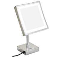 gurun 8.5 inch dimmable led lighted makeup mirror with 3x magnification, touch control base for adjustable brightness - chrome finish m2205d (8.5 inch, touch) logo