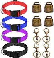 🔔 premium goat bell and collar combo: grazing copper bells with nylon strap, anti-lost small brass pet collar for sheep, cow, horse - farm animal copper loud bronze bell set logo