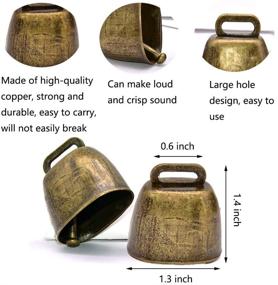 img 3 attached to 🔔 Premium Goat Bell and Collar Combo: Grazing Copper Bells with Nylon Strap, Anti-Lost Small Brass Pet Collar for Sheep, Cow, Horse - Farm Animal Copper Loud Bronze Bell Set