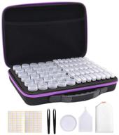 💜 sanerdirect 70-grid diamond painting storage containers and bead organizer - diamond painting accessories set with shockproof zipper carry bag (purple) logo