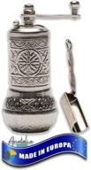 🌶️ anatolia breeze refillable salt and pepper grinders: black pepper mill with measuring spoon set, 4.2" silver – enhance your culinary experience! logo