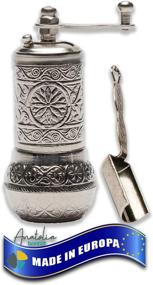 img 4 attached to 🌶️ Anatolia Breeze Refillable Salt and Pepper Grinders: Black Pepper Mill with Measuring Spoon Set, 4.2" Silver – Enhance Your Culinary Experience!