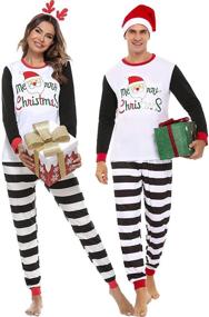 img 4 attached to 🎄 Hpoaf Couples Christmas Pajamas: Cozy Sleepwear for Festive Holidays