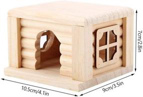 img 1 attached to 🏠 Natural Wood Hamster House: Odorless Openwork Lace Window Hideout Hut for Pet Squirrels, Gerbils, and Hamsters