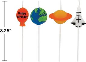 img 1 attached to Space Themed Birthday Party Cake Candles - Blue, Green, Orange, Multicolor, 3