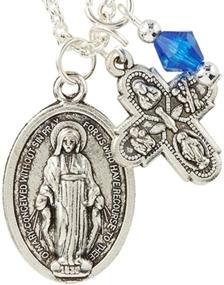 img 2 attached to Cross Pendant Miraculous Medal Necklace