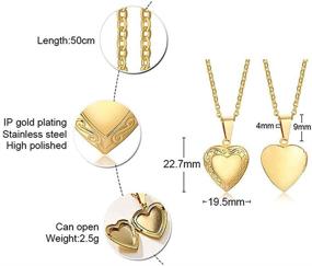 img 3 attached to 💕 Stainless Steel 18K Gold Heart Locket Necklace for Women and Girls - A Stunning Statement Gift With Photo Lockets