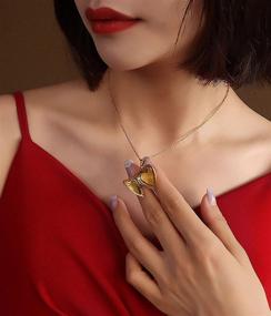 img 1 attached to 💕 Stainless Steel 18K Gold Heart Locket Necklace for Women and Girls - A Stunning Statement Gift With Photo Lockets