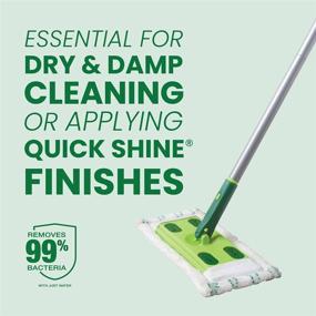 img 2 attached to 🧹 Quick Shine Hardwood Floor Mop: Adjustable Height, Swivel Head & Reusable Microfiber Pad - No Batteries Required!