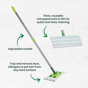 img 3 attached to 🧹 Quick Shine Hardwood Floor Mop: Adjustable Height, Swivel Head & Reusable Microfiber Pad - No Batteries Required!