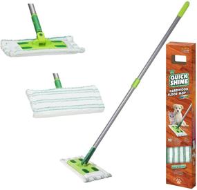 img 4 attached to 🧹 Quick Shine Hardwood Floor Mop: Adjustable Height, Swivel Head & Reusable Microfiber Pad - No Batteries Required!