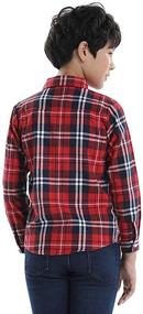 img 3 attached to 👕 Sleeve Plaid Flannel Red 150 US: Top-Notch Boys' Clothing in Trendy Plaid Design