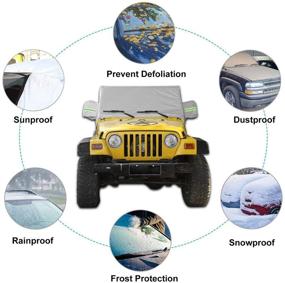 img 2 attached to 🌦️ JeCar Weatherproof Car Cover for Jeep Wrangler TJ [1997-2006] - Protect from Snow, Rain, Hail, and Sunshine!