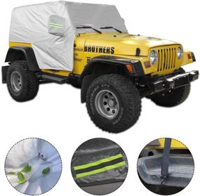 img 3 attached to 🌦️ JeCar Weatherproof Car Cover for Jeep Wrangler TJ [1997-2006] - Protect from Snow, Rain, Hail, and Sunshine!