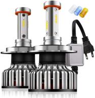 mdatt h7 led headlight bulbs - 100w 12000lm - csp chips - dot approved - 360 degree high/low dual beam light logo