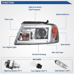 img 1 attached to Projector Headlights Assembly Compatible 2004 2008