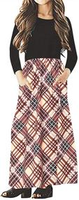 img 4 attached to Флористическое макси-платье-свинг с карманом для девочек 4-15 лет: удобное, повседневное и стильное!