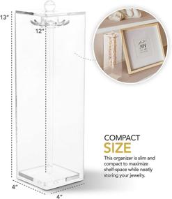 img 1 attached to 📿 Organize and Showcase: Stock Your Home Clear Acrylic Long Necklace Holder with 12 Hooks - Premium Jewelry Organizer Stand and Display Case