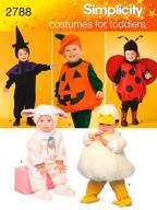 🎃 simplicity 2788: adorable halloween costume sewing pattern for toddlers - lamb, chick, witch, pumpkin, lady - sizes a 1/2-4 logo