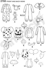 img 2 attached to 🎃 Simplicity 2788: Adorable Halloween Costume Sewing Pattern for Toddlers - Lamb, Chick, Witch, Pumpkin, Lady - Sizes A 1/2-4